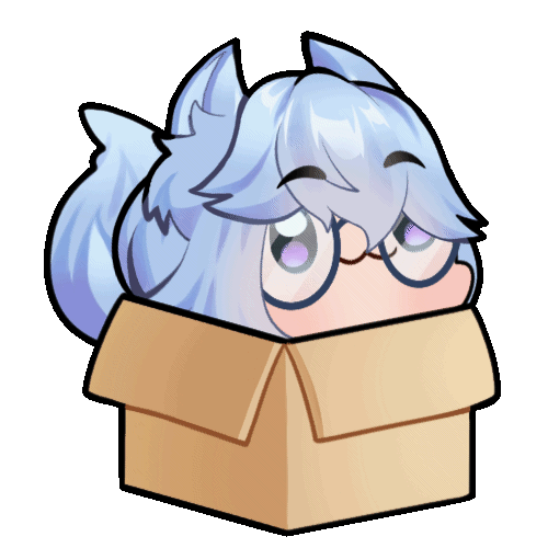 Zircon's face, smirking. She has pale skin, light blue hair, large wolf ears, purple eyes, and a pink collar with a bone-shaped tag with the letter Z on it. image by Lizapproved